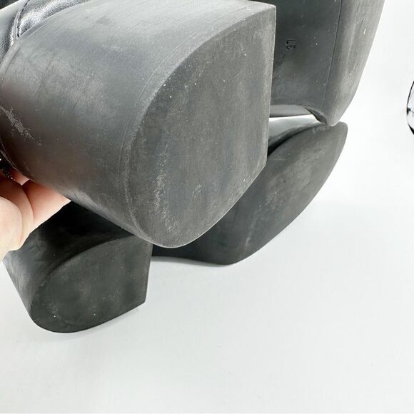 Zara Pearl and Stud Black Botin Mid‎ Heel Ankle Boots 37 US 6.5 - Picture 12 of 14